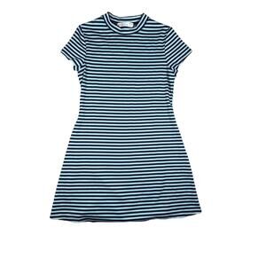 Free People Beach Short Sleeve T Shirt Dress Size Medium Blue Green Striped